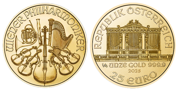 Zlatá investičná minca Wiener Philharmoniker 1/4 Oz