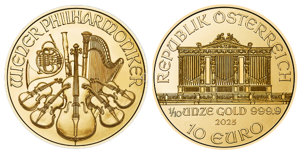 Zlatá investičná minca Wiener Philharmoniker 1/10 Oz