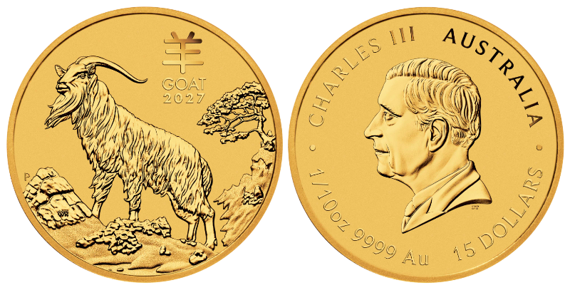 Zlatá investičná minca 1/10 Oz Lunárná séria III. ROK KOZY 2027