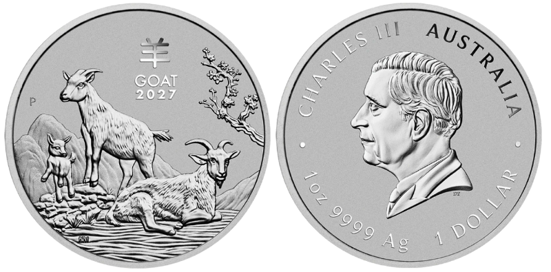 Strieborná investičná minca 1 Oz Lunárná séria III. ROK KOZY 2027