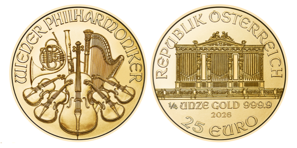 Zlatá investičná minca Wiener Philharmoniker 1/4 Oz